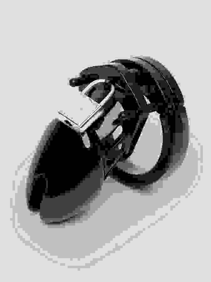 DOMINIX Deluxe Rigid Plastic Chastity Device 2.5 Inch , Black, hi-res
